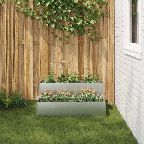 vidaXL Haveplantekasse Galvaniseret stål 100 x 60 x 45 cm Slidstærk