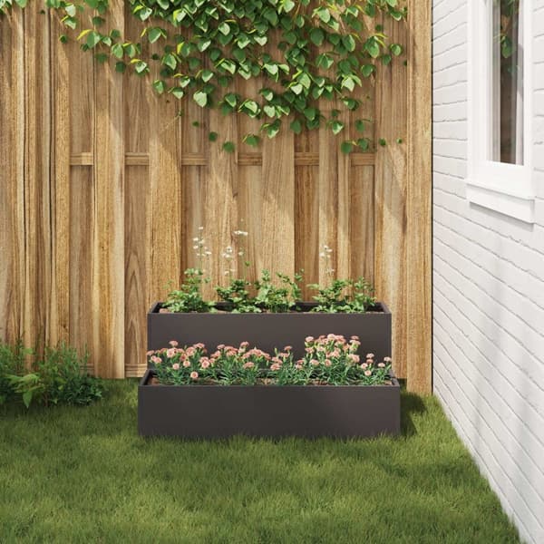 vidaXL Trädgårdsplanterare Svart Plast 100 x 60 x 45 cm Planterare