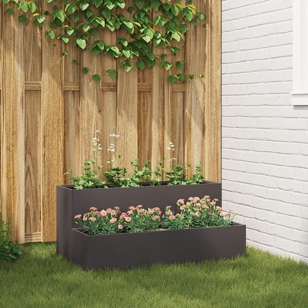 vidaXL Trädgårdsplanterare Svart Plast 100 x 60 x 45 cm Planterare