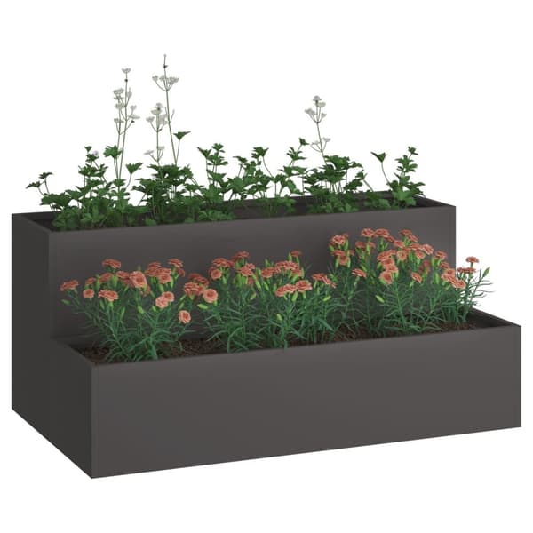 vidaXL Trädgårdsplanterare Svart Plast 100 x 60 x 45 cm Planterare