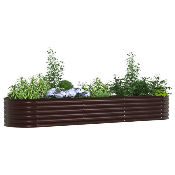 vidaXL Hagehevet seng Brun 320x80x44 cm Galvanisert stål