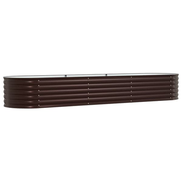 vidaXL Hagehevet seng Brun 320x80x44 cm Galvanisert stål