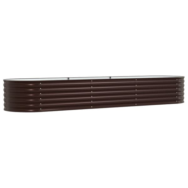vidaXL Hagehevet seng Brun 320x80x44 cm Galvanisert stål