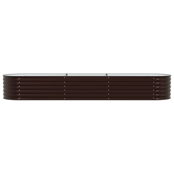 vidaXL Hagehevet seng Brun 320x80x44 cm Galvanisert stål