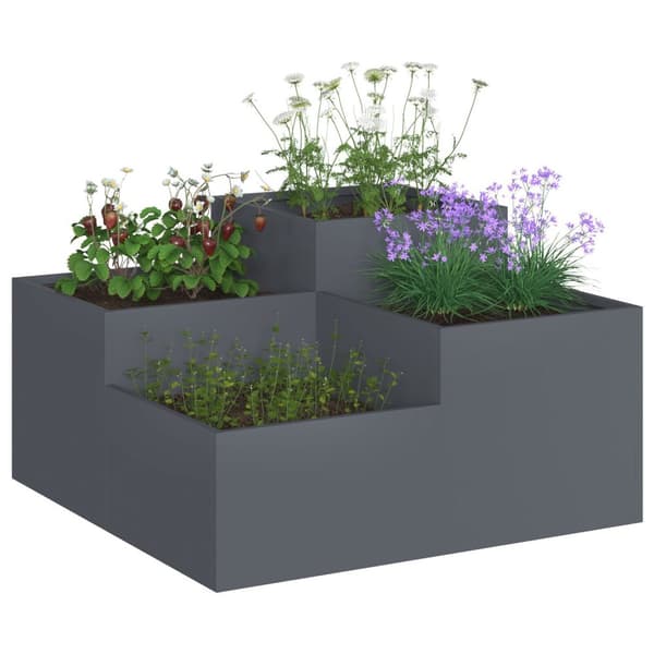 vidaXL Hageplantekasse 80x80x48 cm Antrasitt Stål