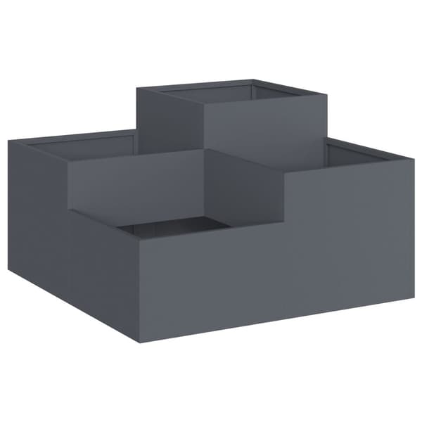 vidaXL Hageplantekasse 80x80x48 cm Antrasitt Stål