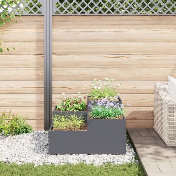 vidaXL Hageplantekasse 80x80x48 cm Antrasitt Stål