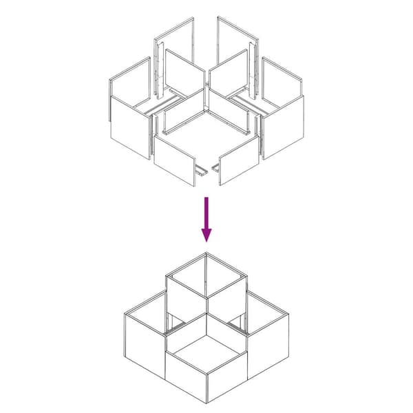 vidaXL Hageplantekasse 80x80x48 cm Antrasitt Stål