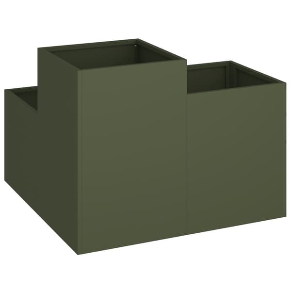 vidaXL Hagekasse 80x80x60 cm Olivengrønn Stål