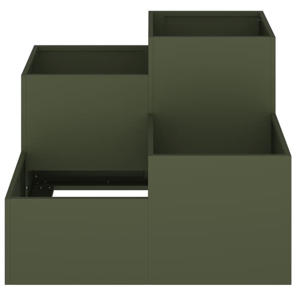 vidaXL Hagekasse 80x80x60 cm Olivengrønn Stål