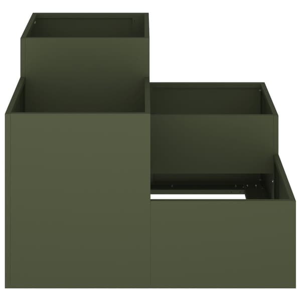 vidaXL Hagekasse 80x80x60 cm Olivengrønn Stål