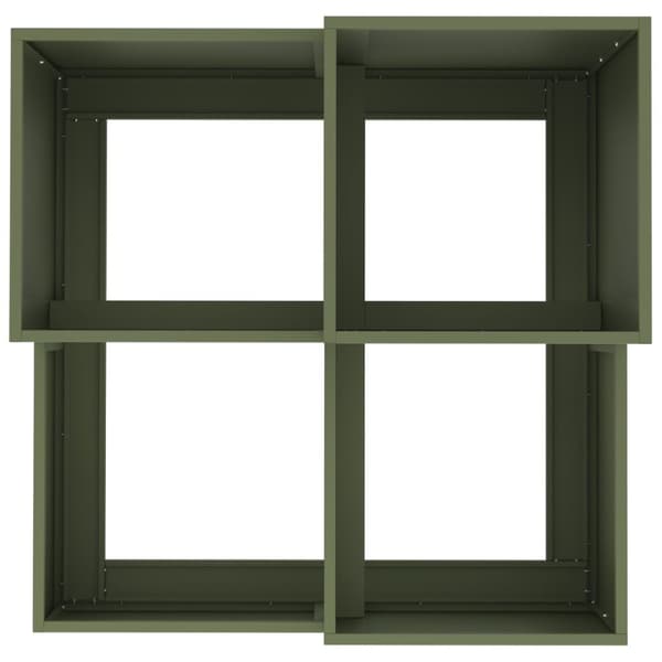 vidaXL Hagekasse 80x80x60 cm Olivengrønn Stål