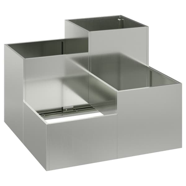 vidaXL Have Planter Grå Galvaniseret stål 80 x 80 x 60 cm Planter