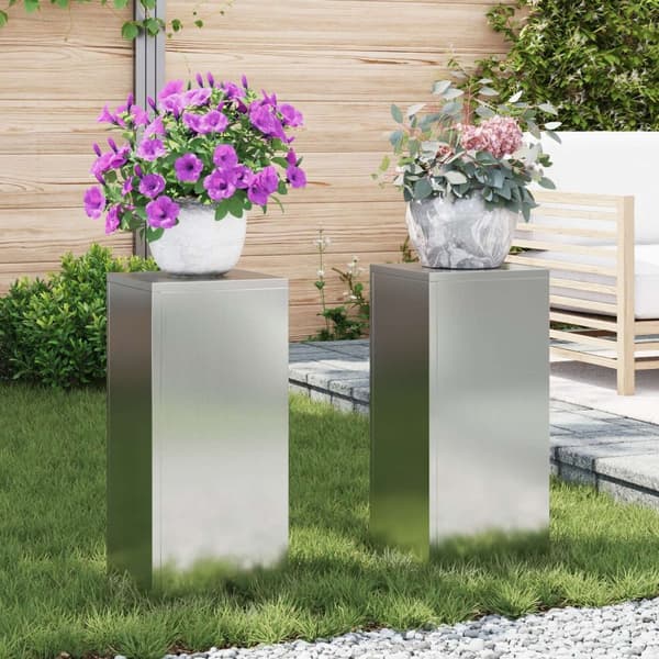 vidaXL Ulkopuutarhan telineet Pilar 2 kpl 24x24x55 cm Galvanoitu teräs