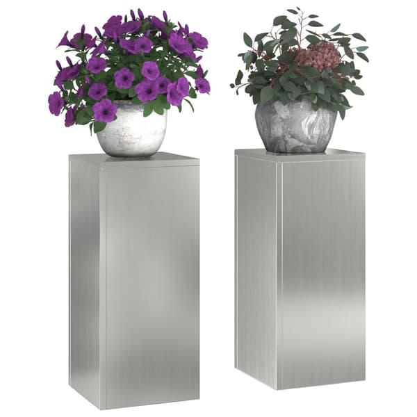 vidaXL Ulkopuutarhan telineet Pilar 2 kpl 24x24x55 cm Galvanoitu teräs
