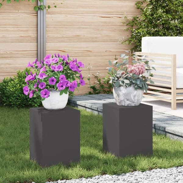 vidaXL Växtstativ Set med 2 Svart Kallvalsat stål 24 x 24 x 35 cm