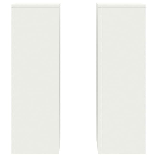 vidaXL Ulkokasvien Jalustat Pilarit 2 kpl Valkoinen 24x24x75 cm Teräs