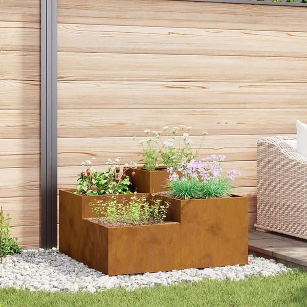 vidaXL Haveplantekasse Rusten Vejrbestandigt stål 100 x 100 x 48 cm