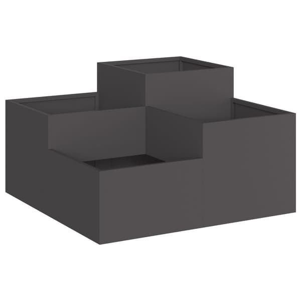vidaXL Haveplantekasse Sort Koldvalset stål 100 x 100 x 48 cm