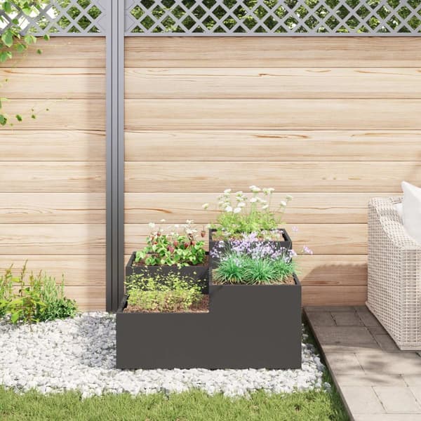 vidaXL Haveplantekasse Sort Koldvalset stål 100 x 100 x 48 cm