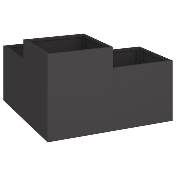 vidaXL Haveplantekasse Sort Koldvalset stål 100 x 100 x 48 cm