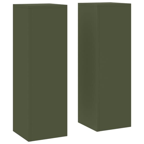 vidaXL Växtställ Set om 2 Olivgrön Kallvalsat stål 24 x 24 x 75 cm