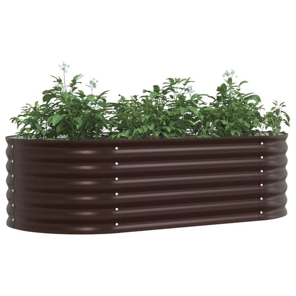 vidaXL Hage Hevet Bed Brun Galvanisert stål 160 x 80 x 44 cm Holdbar