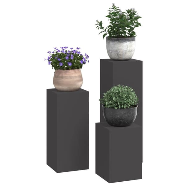 vidaXL Plante Standere Sæt med 3 Sort Koldvalset stål