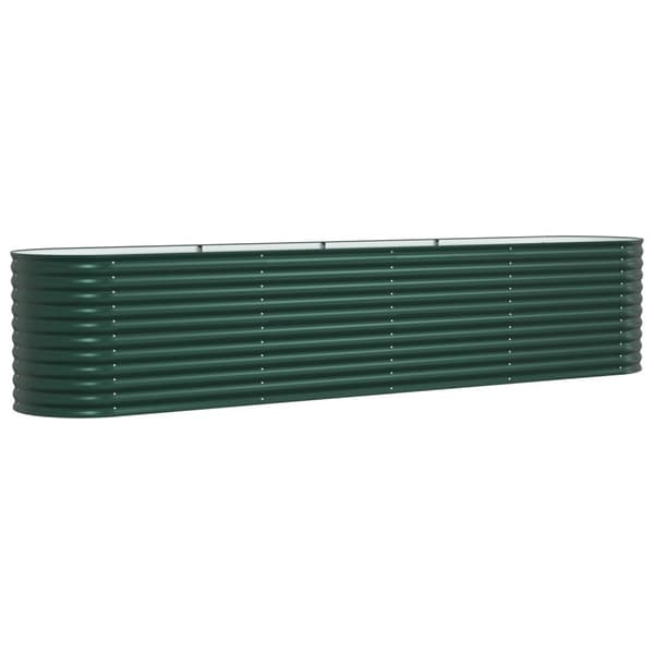 vidaXL Hagehevet Bed Grønn 400x80x81 cm Galvanisert Stål