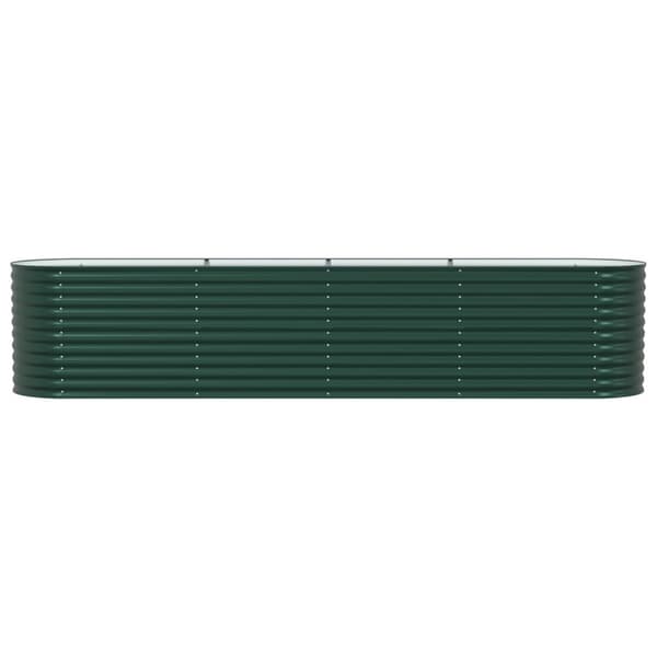 vidaXL Hagehevet Bed Grønn 400x80x81 cm Galvanisert Stål