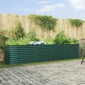 Pikkukuva 2 / 11: vidaXL Puutarhan Patteri Vihreä 400x80x81 cm Galvanoitu Teräs