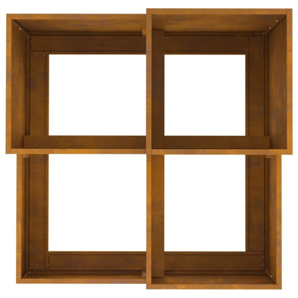 vidaXL Haveplantekasse Rusten Vejrbestandigt stål 80 x 80 x 60 cm