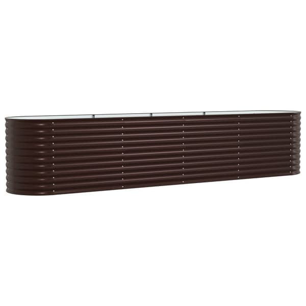 vidaXL Trädgårdsplanteringsbädd Brun Galvaniserat stål 400 x 80 x 81 cm
