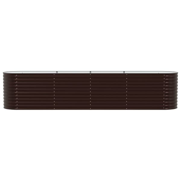 vidaXL Trädgårdsplanteringsbädd Brun Galvaniserat stål 400 x 80 x 81 cm