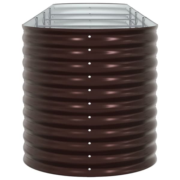 vidaXL Trädgårdsplanteringsbädd Brun Galvaniserat stål 400 x 80 x 81 cm