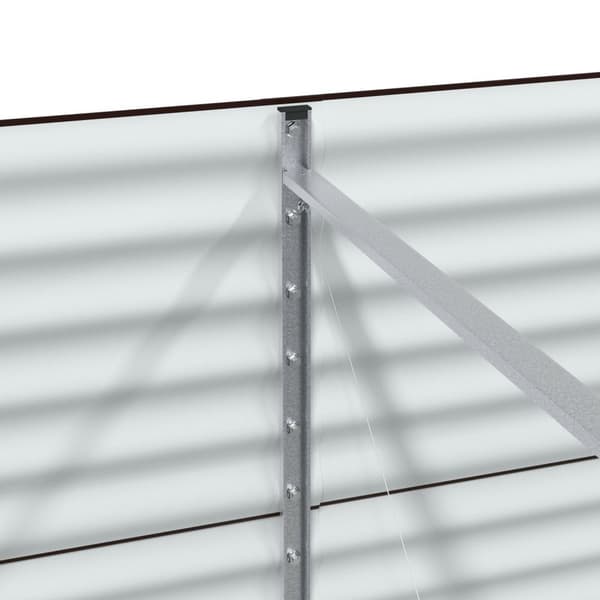 vidaXL Trädgårdsplanteringsbädd Brun Galvaniserat stål 400 x 80 x 81 cm