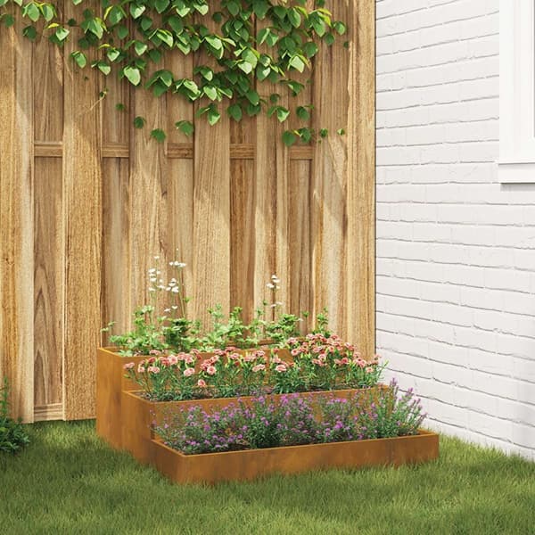 vidaXL Have plantekasse Rusty Vejrbestandigt stål 90 x 90 x 35 cm