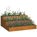 Miniatyrbillede 1 af 11: vidaXL Have plantekasse Rusty Vejrbestandigt stål 90 x 90 x 35 cm
