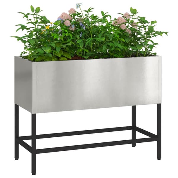 vidaXL Rustfrit stål 60 x 26 x 45 cm Dekorative indlæg Metalplanter