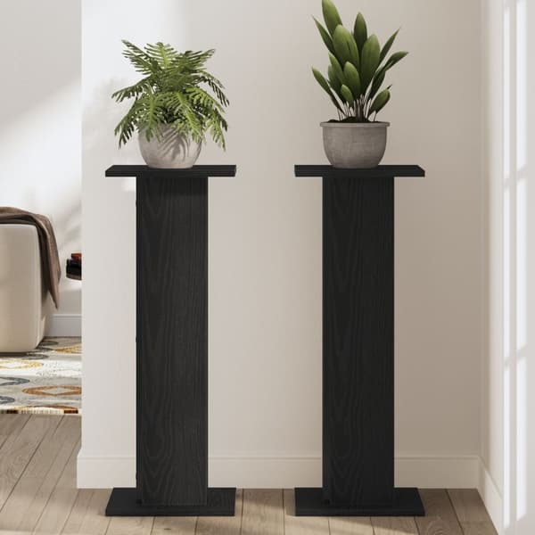 vidaXL Kasviteline 2 kpl Musta Tammi 30x30x80 cm Tekninen Puu