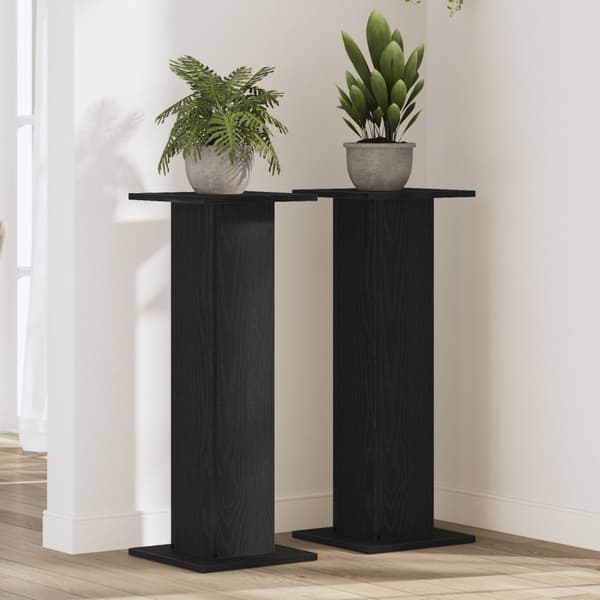 vidaXL Kasviteline 2 kpl Musta Tammi 30x30x80 cm Tekninen Puu