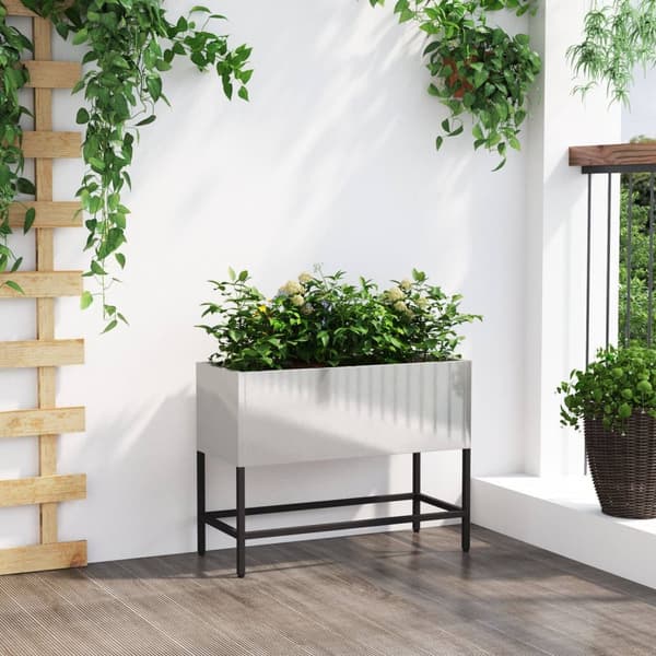 vidaXL Hevet Hagebed 60x26x45 cm Rustfritt Stål