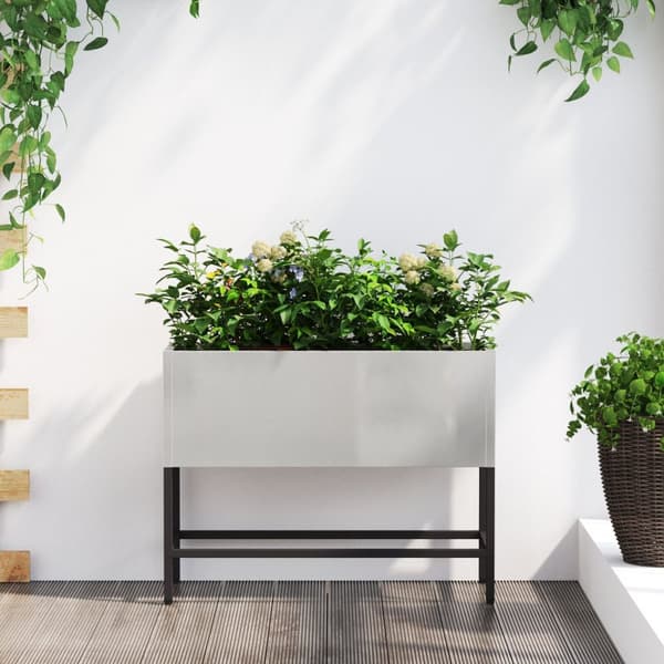 vidaXL Hevet Hagebed 60x26x45 cm Rustfritt Stål