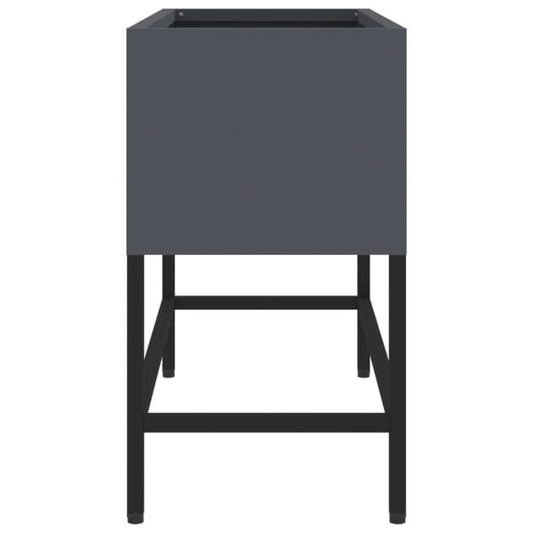 vidaXL Antracit Metal 60 x 26 x 45 cm Metal Plantekrukke Rektangulær