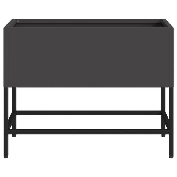 vidaXL Svart Metall 60 x 26 x 45 cm Krukor Metallkruka Rektangulär