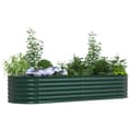 Miniatyrbillede 3 af 11: vidaXL Hævet Bed Grøn Galvaniseret stål 240 x 80 x 44 cm Holdbart