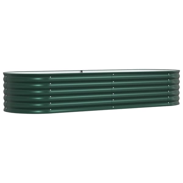 vidaXL Hævet Bed Grøn Galvaniseret stål 240 x 80 x 44 cm Holdbart