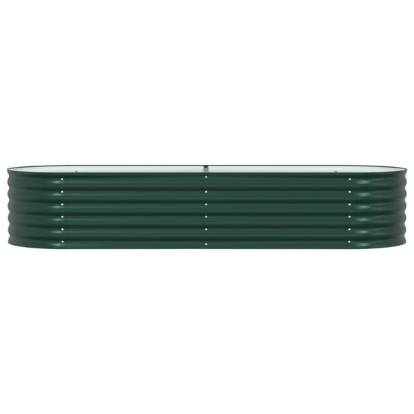 vidaXL Hævet Bed Grøn Galvaniseret stål 240 x 80 x 44 cm Holdbart
