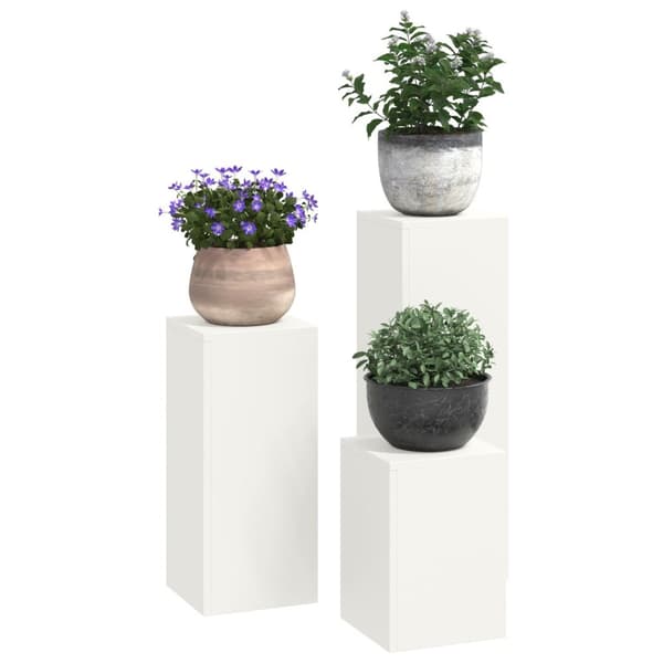 vidaXL Uteplante stativer 3 stk Hvit Stål