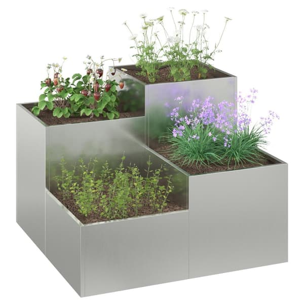 vidaXL Hageplantet 100x100x60 cm Galvanisert Stål